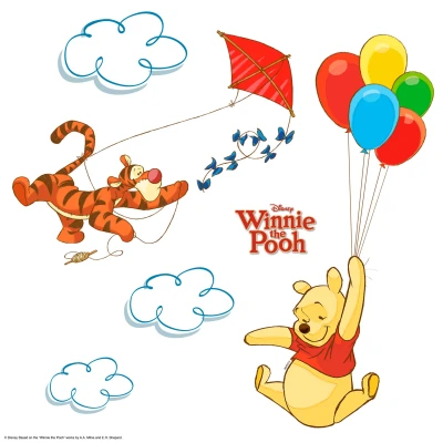 Abbildung von Komar Fenstersticker von Disney WINNIE POOH Größe 31x31 cm, 2 Bogen, Kinderzimmer, Kinderfenster, Bär, Honig, Tiger 16403 Bunt