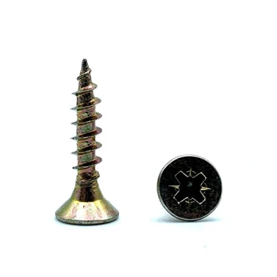 Abbildung von DOJA Barcelona Kreuzschlitz Spanplattenschrauben mit Bit Spitze 100 Holzschrauben Set 4x40 mm + 1 PZ2 Senkkopf Schrauben Verzinkt Holzbauschraube Tellerkopfschrauben Universalschrauben