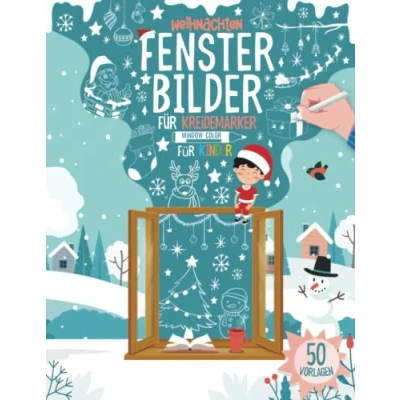Abbildung von Fensterbilder Kreidemarker Weihnahten Window Color Vorlagen für Kinder: 50 Fenster Bemalen Schablonen Kreidestifte I Fensterdeko Malvorlagen XXL Winter Kreidevorlagen Fensterkreide Stifte