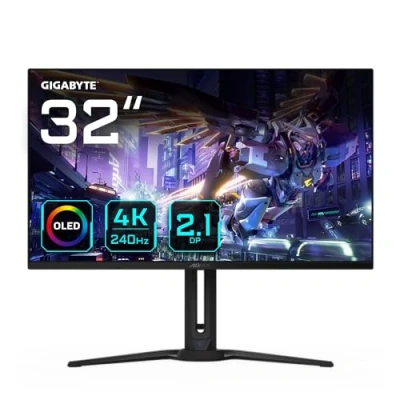 Abbildung von Gigabyte AORUS FO32U2P 32 OLED Gaming Monitor 3840 x 2160 (UHD), 240Hz, 0,03ms, 250 cd/m², KVM, FreeSync Premium Pro, DisplayHDR True Black 400, DisplayPort 2.1