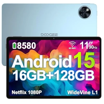Abbildung von DOOGEE U11 Android 15 Tablet 11 Zoll 16GB RAM +128GB ROM (2TB TF) 8580mAh Gaming Android, 13MP+5MP, Octa Core Tablets PC 2.4G+5G WLAN GMS/ WidevineL1/ 3.5mm Audio/GPS/Face ID/OTG [2025]