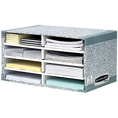 Abbildung von Fellowes R Kive System Schreibtisch Manager, 1 Stück/Pack aus 100% recyceltem Karton, grau/weiß