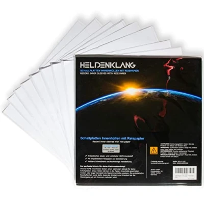 Abbildung von Heldenklang® Schallplatten Innenhüllen Mehrlagige LP mit Reispapier Antistatische Vinyl Schutzhüllen