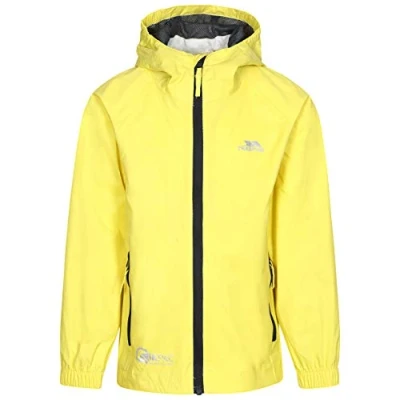 Abbildung von Trespass Qikpac Jacket, Flint, 9/10, Kompakt Zusammenrollbare Wasserdichte Jacke für Kinder / Unisex Mädchen und Jungen, 9 10 Jahre, Grau