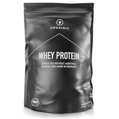Abbildung von ORGAINIC Bio Blaubeere Whey Protein Zertifiziert ohne Zusatzstoffe Eiweißpulver aus Deutschland Grasfütterung 1000g