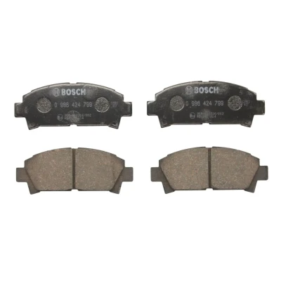 Abbildung von BOSCH 0 986 424 799 Bremsbelagsatz Low Metallic mit akustischer Verschleißwarnung Montageanleitung, Anti Quietsch Blech, Schrauben