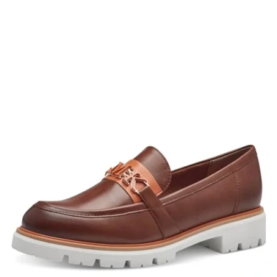Abbildung von MARCO TOZZI by Guido Maria Kretschmer Damen Slipper mit Blockabsatz Elegant, Braun (Cognac Comb), 38 EU