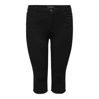 Abbildung von ONLY Carmakoma Caraugusta Skinny Knickers Jeans Shorts, Damen, Größe: 46, Black