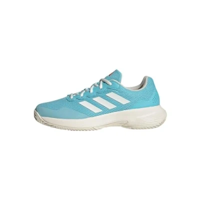Abbildung von adidas Damen Gamecourt 2.0 Tennis Shoes Tennisschuhe, Light Aqua/Off White/Bright red, 44 2/3 EU