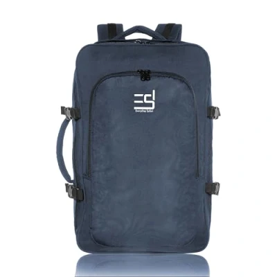 Abbildung von EVERYDAY SAFARI Handgepäck Ryanair geeigneter Reiserucksack 55x40x20 cm in schwarz blau Maße erfüllen Bestimmungen Kabinengepäck, Reisegepäck, Koffertasche Dunkelblau
