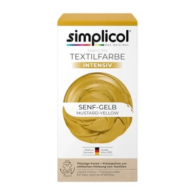 Abbildung von Simplicol Textilfarbe intensiv, Senf Gelb 1027247, Einfaches Färben in der Waschmaschine, All 1 Komplettpackung, Pack