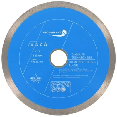 Abbildung von PRODIAMANT Profi Diamant Trennscheibe PRORIM 180 mm x 30/25,4 kein ausbrechen bei glasierten Fliesen Feinsteinzeug Keramik