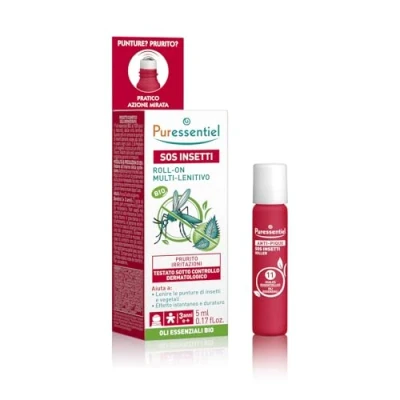 Abbildung von Puressentiel Anti Stich Multi Beruhigender Roll On mit 11 ätherischen Ölen Hilft die gereizte Haut zu beruhigen 100 Prozent natürliche Wirkstoffe 5 ml