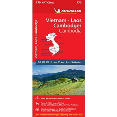Abbildung von Michelin Vietnam, Laos, Kambodscha: Straßen und Tourismuskarte 1:1.500.000 (MICHELIN Nationalkarten, Band 770)
