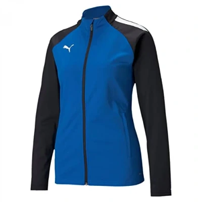 Abbildung von Puma Teamliga Laufjacke, Damen, Größe: Medium, Electric blue lemonade / black
