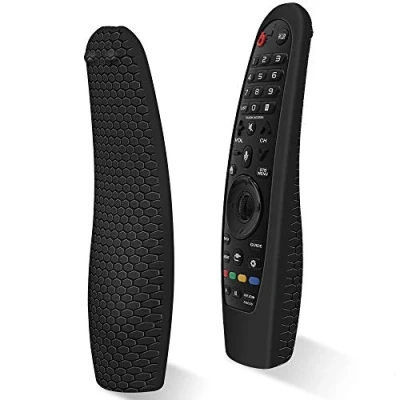 Abbildung von Silikon Hülle Schutzhülle für LG Magic Remote Fernbedienung AN MR19BA/ MR20GA/ MR18BA Fernbedienungen TV Control Cover Case Anti Rutsch Stoßfest (Schwarz)