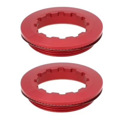 Abbildung von OTOTEC 2 Stück Fahrradnaben Centerlock Disc Aluminium Fahrrad Radsatz Naben Schloss Abdeckung 11T Lockring Kompatibel mit Shimano Deore XTR XT SLX Rot