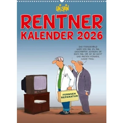 Abbildung von Uli Stein Rentnerkalender 2026: Monatskalender für die Wand: Terminplaner zum Aufhängen Geschenk Ruhestand (Uli Kalender 2026)