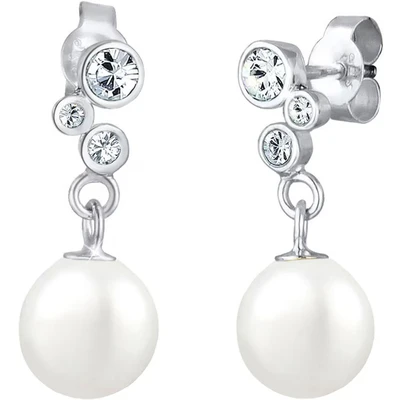 Abbildung von Elli Paar Ohrstecker »Schmuck Geschenk Silber 925 Ohrringe, 0307580516«, mit Glasstein Muschelkernperle