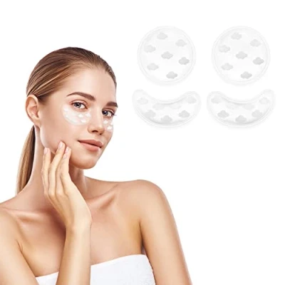 Abbildung von Navaris 4x Gel Augenpads Kühlpads Eye Pads wiederverwendbar warm und kalt Gelpads Patches gegen Augenringe Schwellungen Wolken Design