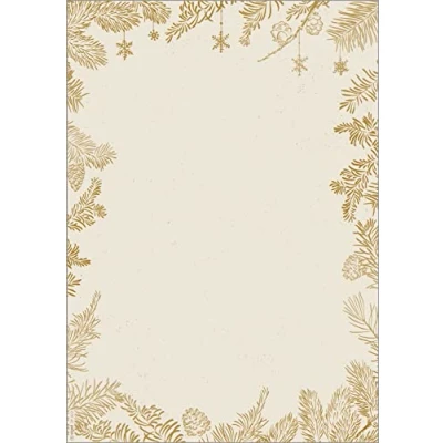 Abbildung von SIGEL DP422 Briefpapier Weihnachten &quot;Golden Christmas&quot;, DIN A4, 100 Blatt, weihnachtliches Motiv, aus nachhaltigem Papier