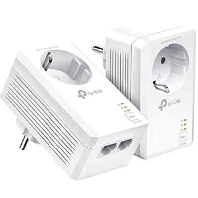 Abbildung von TP Link Powerline Adapter Set TL PA7027P KIT(mit Steckdose, 2x Gigabit Port, Plug&amp;Play, Kompatibel mit allen HomePlug AV/AV2 Adaptern, ohne WLAN)