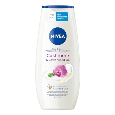 Abbildung von NIVEA Cashmere &amp; Cottonseed Oil Pflegedusche, pH hautneutrales Duschgel mit Vitaminen und wertvollen Ölen, feuchtigkeitsspendende Cremedusche Orchideen Duft (250 ml)