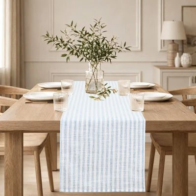 Abbildung von OTTO home Tischläufer "Marric" halbtransparenter Tischläufer, Leinenoptik mit Streifen