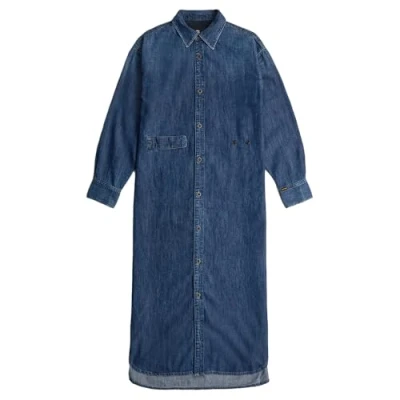 Abbildung von G STAR LONG TAB Dress Jeanskleid, Damen, Größe: Large, Worn in windward