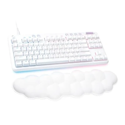 Abbildung von Logitech G713 kabelgebunden Tastatur mit LIGHTSYNC RGB Beleuchtung, Taktile Switches (GX Brown) und Handballenauflage, PC/Mac Weiß