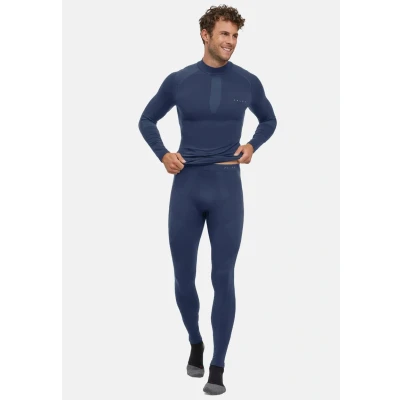 Abbildung von FALKE Herren Baselayer Hose Warm Long M TI Funktionsmaterial schnelltrocknend 1 Stück, Blau (Space Blue 6116) neu umweltfreundlich, S