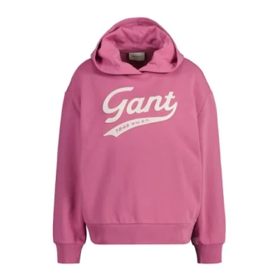 Abbildung von GANT Script Graphic Hoodie Sweatshirt, Damen, Größe: Small, Dark lavender