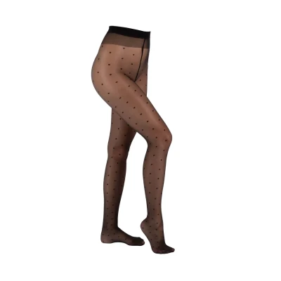 Abbildung von camano DOTS Strumpfhose, Damen, Größe: Large, Black