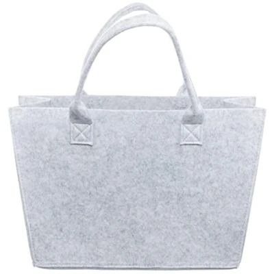 Abbildung von Brandsseller Filz Tasche ca. 36 x 15 25 cm Einkaufstasche Shoppingbag Freizeittasche Handtasche Shopper Hellgrau