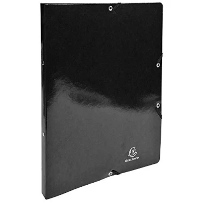 Abbildung von Exacompta 54891E Ringhefter Iderama aus starkem Colorspan Karton für DIN A4, 2 O Ring 20 mm breit schwarz ideal Schule und Büro Ringordner Ringbuchordner