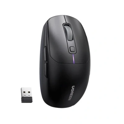 Abbildung von UGREEN Bluetooth Maus Wiederaufladbare RGB Kabellos mit 5K DPI Sensor, 6 Programmierbare Tasten, Ultraleicht, USB kabellose PC kompatibel Laptop Computer Windows 11 macOS Linux(Schwarz)