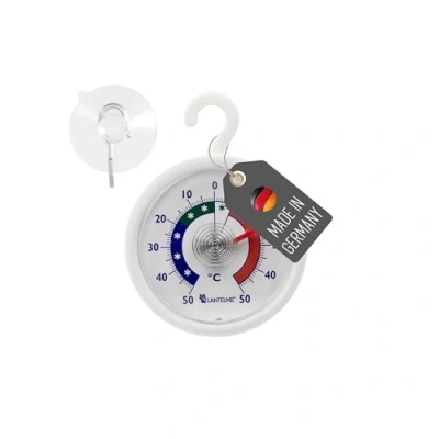 Abbildung von Lantelme Kühlschrankthermometer Temperatur 50C bis mit Saugnapf und Klebepad anbei Kühlschrank Thermometer Analog Bimetall Rund Ø 5,2cm Gefrierschrank Kühltheke Weinlager (1)