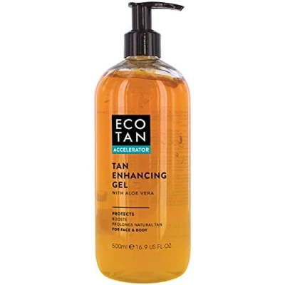 Abbildung von EcoTan Accelerator Gesicht und Körper Bräunungsgel 500ml, optimiert natürliche Bräune, für Outdoor Indoor Bräunung, kann mit Sonnenliegen verwendet werden