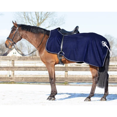 Abbildung von QHP Führanlagendecke Ornament Fleece Marineblau/Silber