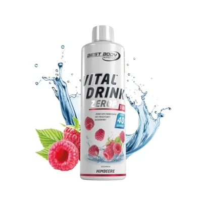 Abbildung von Best Body Nutrition Vital Drink ZEROP® Himbeere, Original Getränkekonzentrat Sirup zuckerfrei, 1:80 ergibt 40 Liter Fertiggetränk, 500 ml