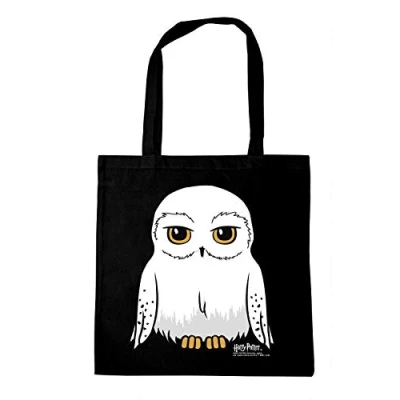 Abbildung von Logoshirt® Harry Potter I Eule Hedwig wiederverwendbare Tasche Stofftasche Baumwolltasche bedruckt 100% Baumwolle mit langen Tragegriffen schwarz lizenziertes Originaldesign