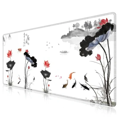 Abbildung von LL COEUR Große Gaming Laptop Mauspad PC Tastatur Mausmatte XXL Schreibtischunterlage Büro Desk Pad Schreibunterlage (Lotos 1, 1200x600x3mm)