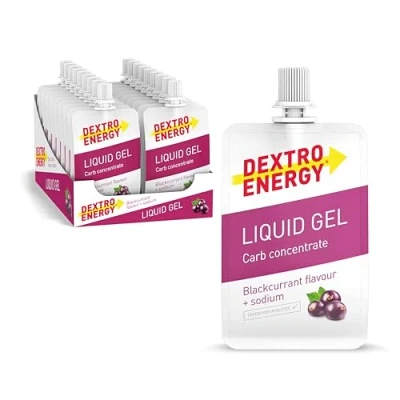 Abbildung von DEXTRO Energy LIQUID GEL BLACKCURRANT + NATRIUM 18x60ml (18 Stück) Traubenzucker Konzentrat aus schnell verfügbaren Kohlenhydraten, Gel, Hydration Booster, Riegel Alternative