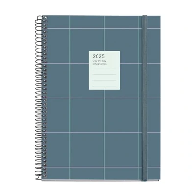 Abbildung von Miquelrius Kalender 2025, Jahresplaner, 155 x 213 mm, Tagesansicht, Einband aus laminiertem Karton, Spiralbindung, Gummibandverschluss, Papier 80 g/m², Katalanisch, Englisch und Portugiesisch,