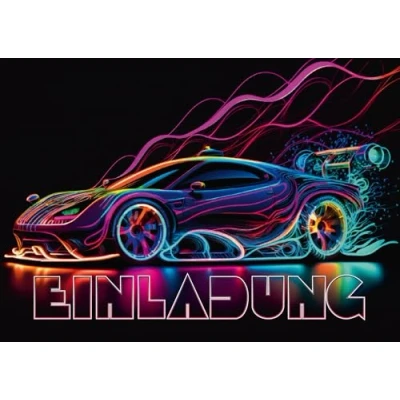 Abbildung von Edition Colibri 10 Auto Einladungen für den Kindergeburtstag, Rennwagen, Formel 1, schnelles Auto, Set Geburtstag von Jungen und Mädchen (11152DE)