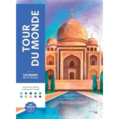Abbildung von Coloriages mystères Tour du monde: Coloriez les chiffres et découvrez l&#039;image !