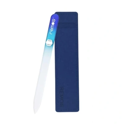 Abbildung von REMOS Nagelfeile aus echtem Hartglas mit beidseitiger Schleiffläche blau