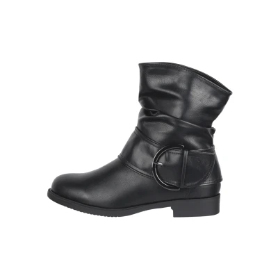 Abbildung von Elara Damen Stiefelette Gefüttert Schnallen Boots Chunkyrayan B9815 KB Black 38