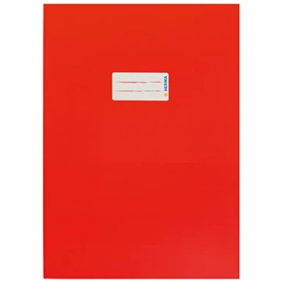 Abbildung von HERMA 19748 Heftumschläge A4 Karton Rot, 10 Stück, Hefthüllen mit Beschriftungsfeld aus stabilem &amp; extra starkem Papier, Heftschoner Set für Schulhefte, farbig
