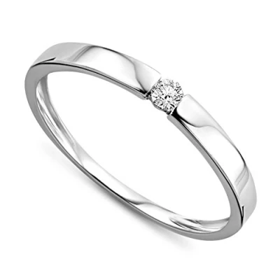 Abbildung von Orovi Ring für Damen Verlobungsring Gold Solitärring Diamantring 9 Karat (375) Brillianten 0.05ct Weißgold oder GelbGold mit Diamanten